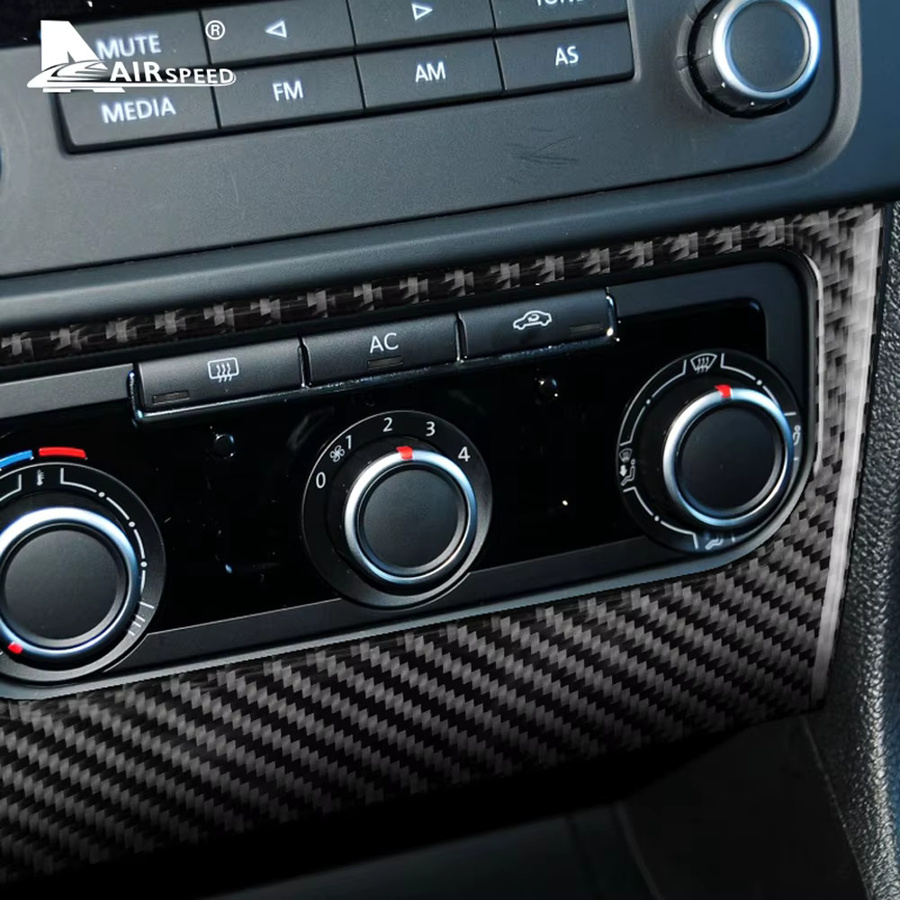 AIRSPEED Kohlefaser Auto Innenverkleidung Aufkleber für Volkswagen VW Golf 6 GTI R MK6 2014-2018, Schwarz - Bild 4