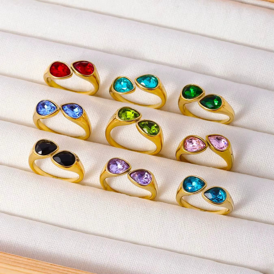 CARLIDANA Ring, Edelstahl, Gold, Zirkonia, Damen - Bild 2