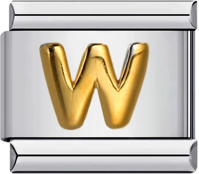 Charm-Glieder Englische Buchstaben, Edelstahl, Unisex - Bild 1