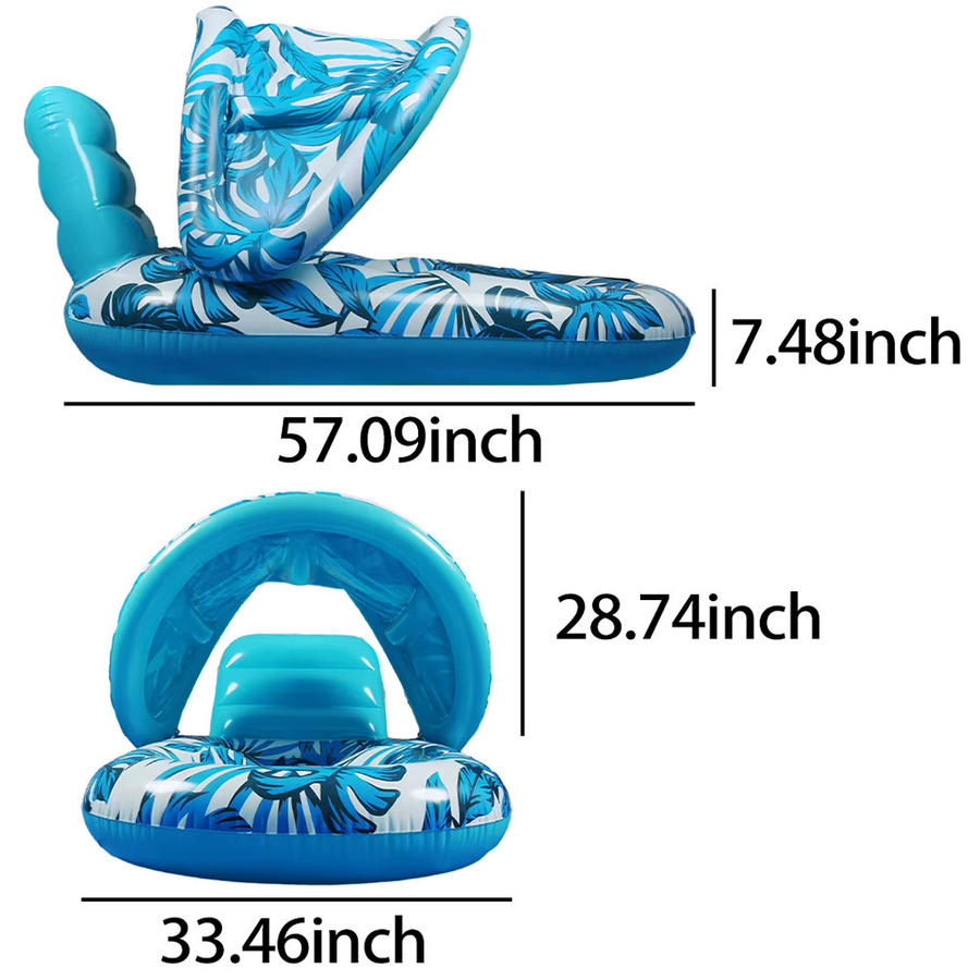 APWIKOGER Aufblasbare Strandliege mit Sonnenschirm und Wasserschlafbett aus PVC für Outdoor und Schwimmen - Bild 5