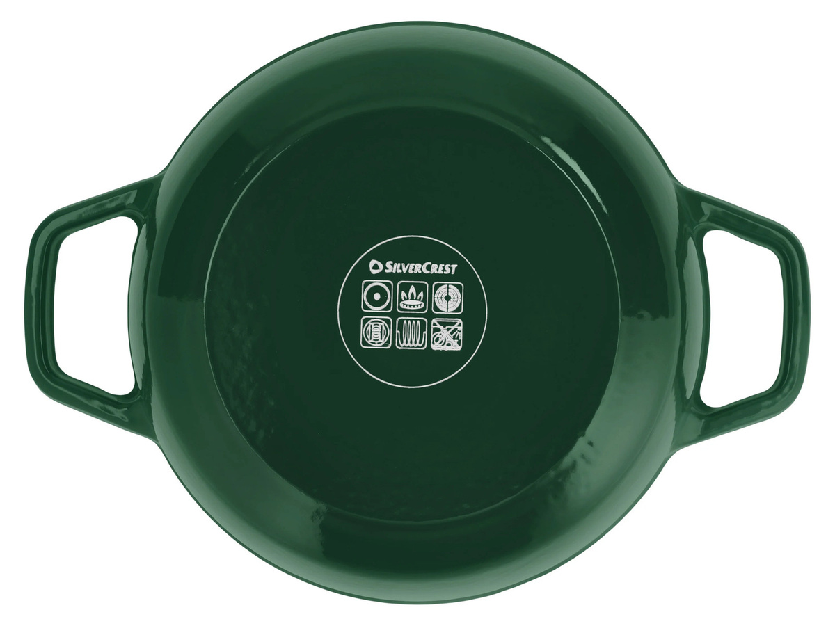 SILVERCREST Premium Gusseisentopf aus emailliertem Gusseisen in Grün - Bild 3