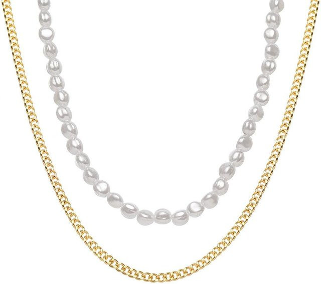 3-teiliges Perlenketten-Set, Gold, Damen - Bild 1