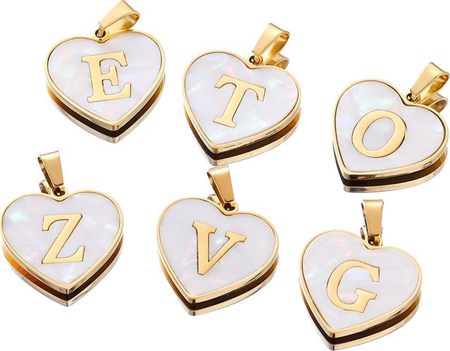 AGCFABS Anhänger Herzform, Edelstahl, Gold, Damen - Bild 1