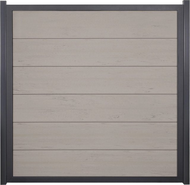 GroJaViento Zaunelement Bi-Color Sand in Anthrazit B/H: 180 x 180 cm - Bild 1