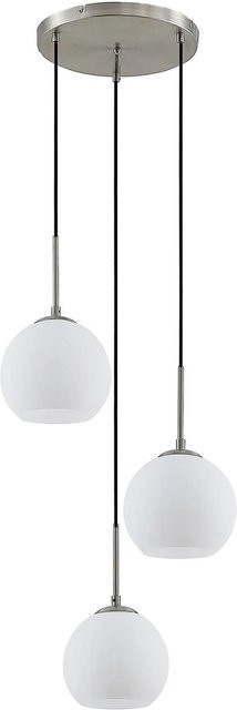 Lindby Pendelleuchte Jurian Modern in Weiß aus Metall und Glas, 3-flammig, E27 - Bild 1