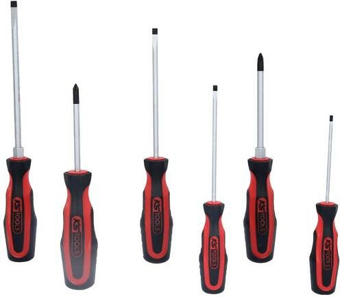KS Tools ERGOTORQUEplus Schraubendreher-Set, 6-teilig, Schlitz und PH, rot - Bild 1