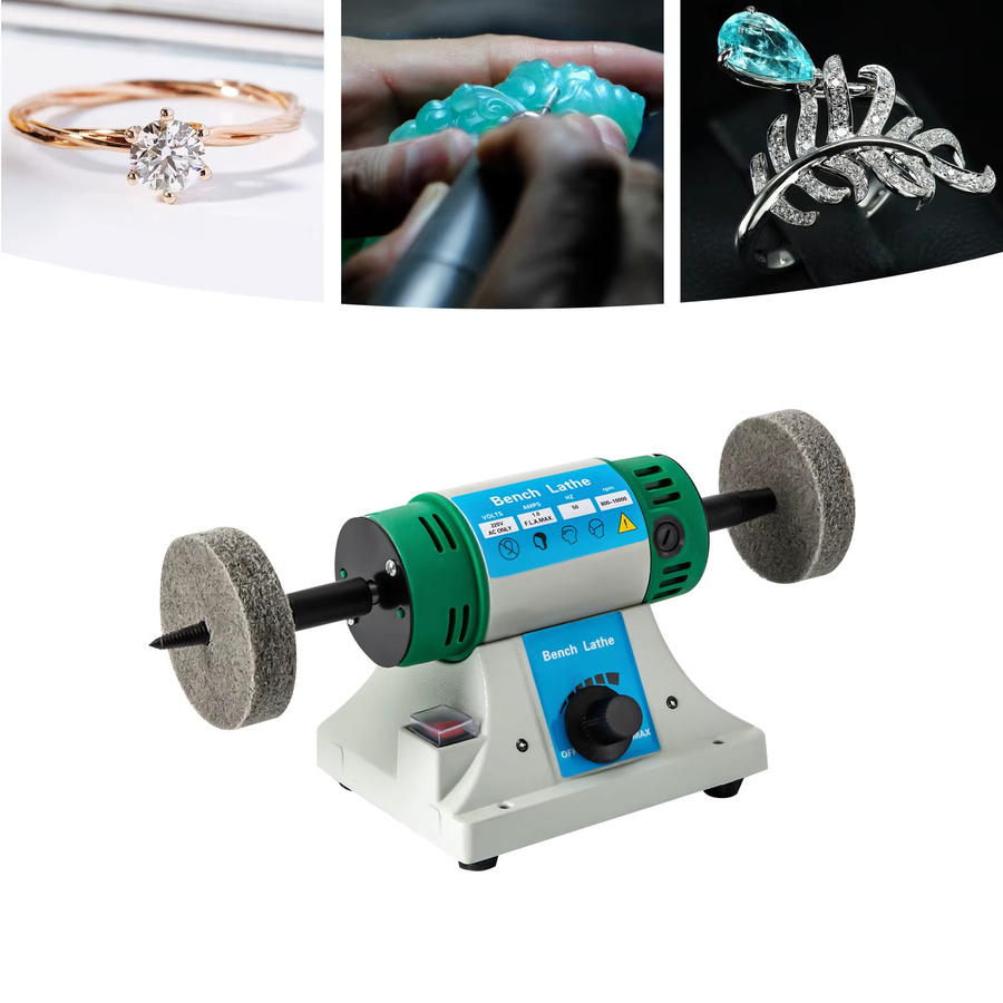 Tischpoliermaschine 320W mit variabler Geschwindigkeit in Grün für Schmuck, Metall und Holz, 220V mit Rollen - Bild 2