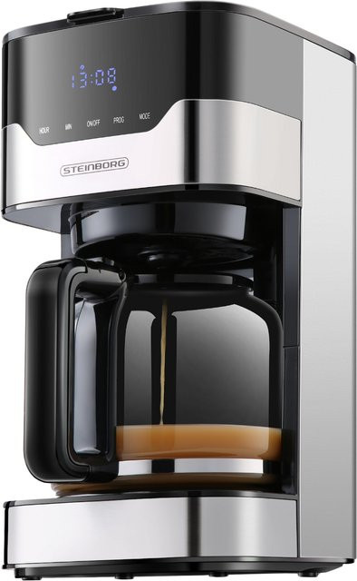 Steinborg Kaffeemaschine mit LED Display und Timer, 900W, 1,5 l, Silber - Bild 1