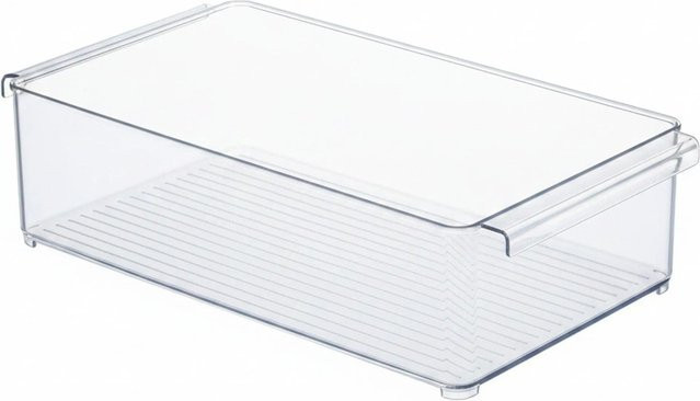 Relaxdays Kühlschrank Organizer aus PE-Kunststoff, transparent, B: 10 cm, T: 20,5 cm, H: 36,5 cm - Bild 1