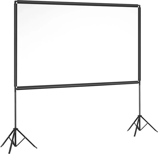 tectake Beamer-Leinwand für 4K, HD, Ultra HD und Full HD, Format 16:9, 120 Zoll, Gain-Faktor 0,7, Weiß - Bild 2