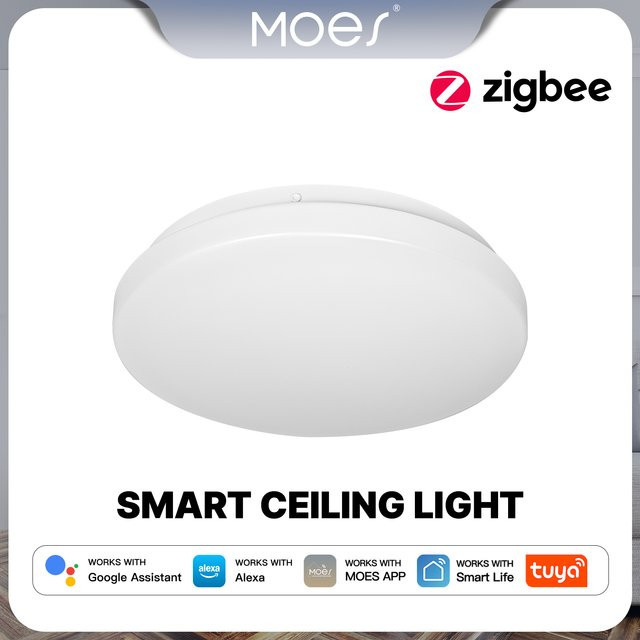 MOES Tuya Zigbee Smarte LED-Deckenleuchte in Weiß mit RGB-Dimmung und einstellbarer Farbtemperatur, kompatibel mit Alexa und Google Assistant - Bild 1