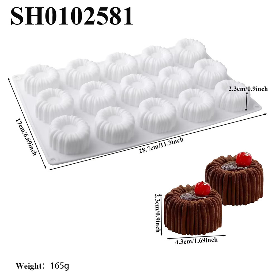 SHENHONG Silikon Backform Himbeere Design für Mousse, Kuchen und Schokolade, rund - Bild 2