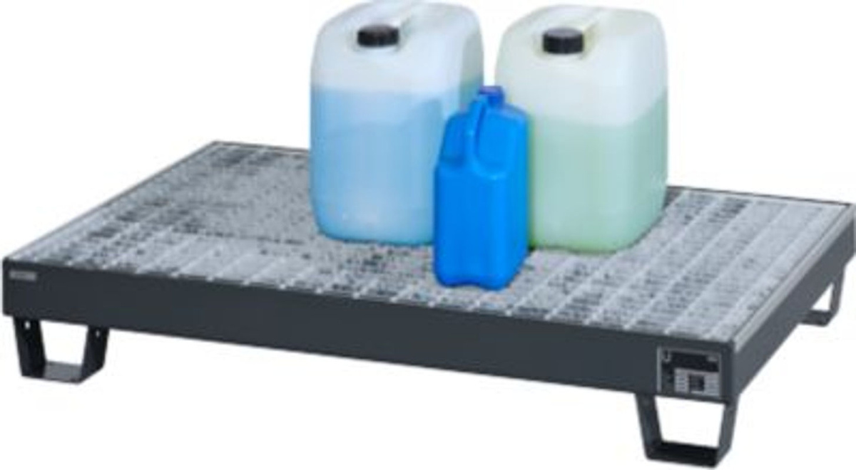 Auffangwanne Schäfer Shop Pure 60-3/M aus Stahl in Anthrazit mit verzinktem Gitterrost, unterfahrbar, L 1300 x B 800 x H 205 mm - Bild 2