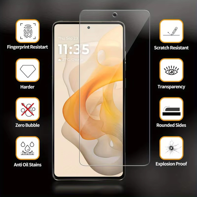 3er-Pack Displayschutzfolie aus gehärtetem Glas für Motorola G-Serie (Moto G85, G86 Power, G84, G82), transparent, 9H Härte, kratzfest und HD-klar - Bild 2