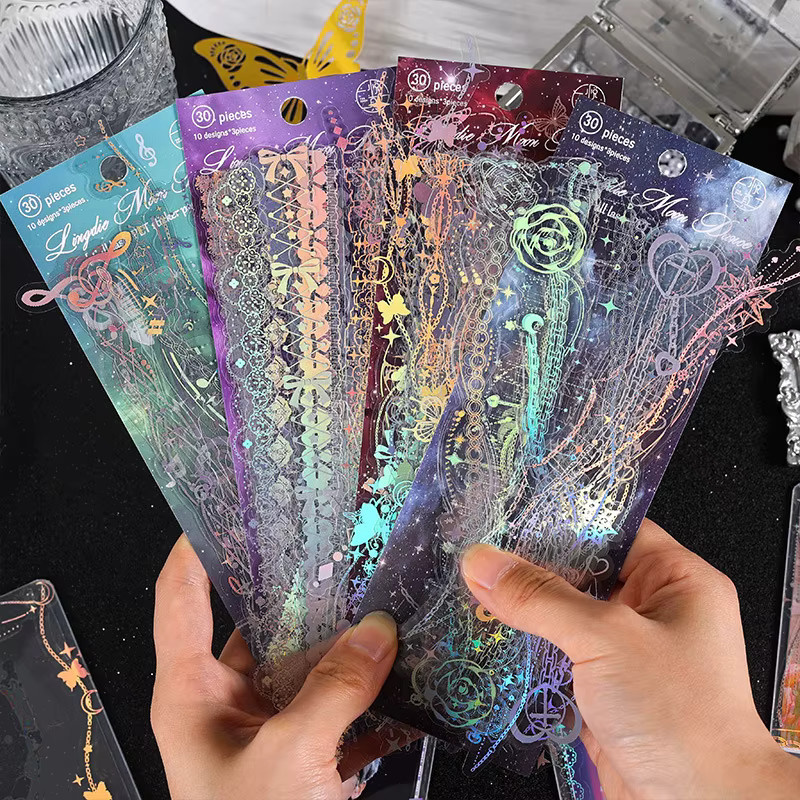 Nocturne Fantasy Holographische PET-Sticker für Kinder-Tagebücher, Multicolour - Bild 2