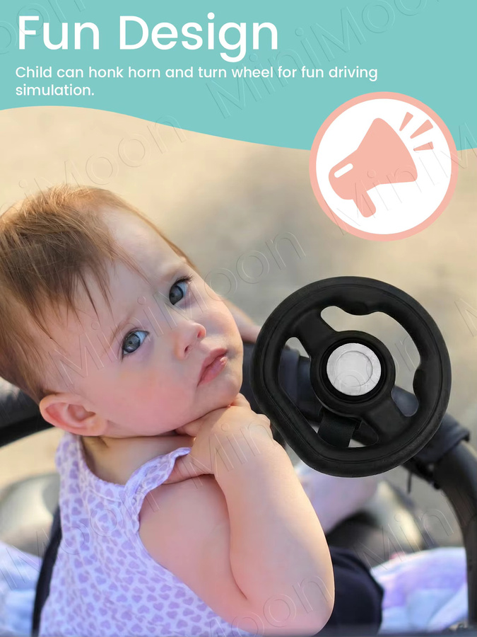 momo&dudu Universelles Spiel-Lenkrad für Kinderwagen und Buggys, 1-teiliges Set - Bild 6