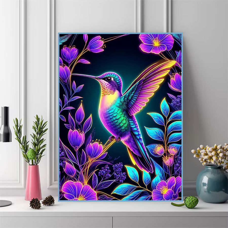 Evershine Diamantmalerei Wind Vogel und Blumen Mosaik Bild in Multicolour, B/H: 30,0 x 20,0 cm - Bild 3