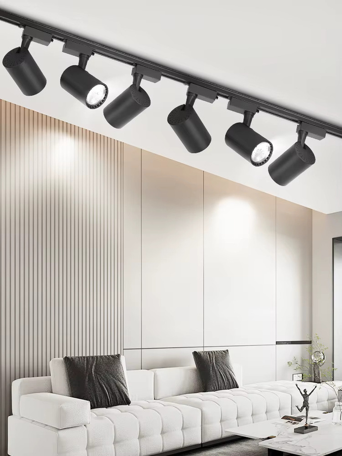 CHENBEN COB-LED-Schienenstrahler in Schwarz, moderner LED-Tracklight-Deckenstrahler aus Aluminium für Küche und professionelle Anwendungen, 220V - Bild 5