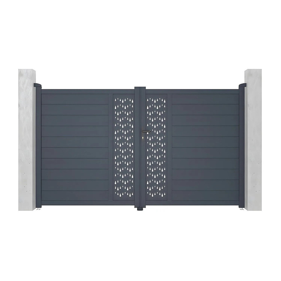 Vente-unique Flügeltor Gregor aus Aluminium in Anthrazitgrau, Breite: 300 cm - Bild 2