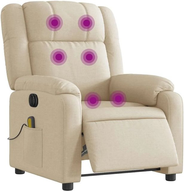 vidaXL Elektrischer Massagesessel aus Stoff in Creme mit verstellbarer Liegefunktion - Bild 1