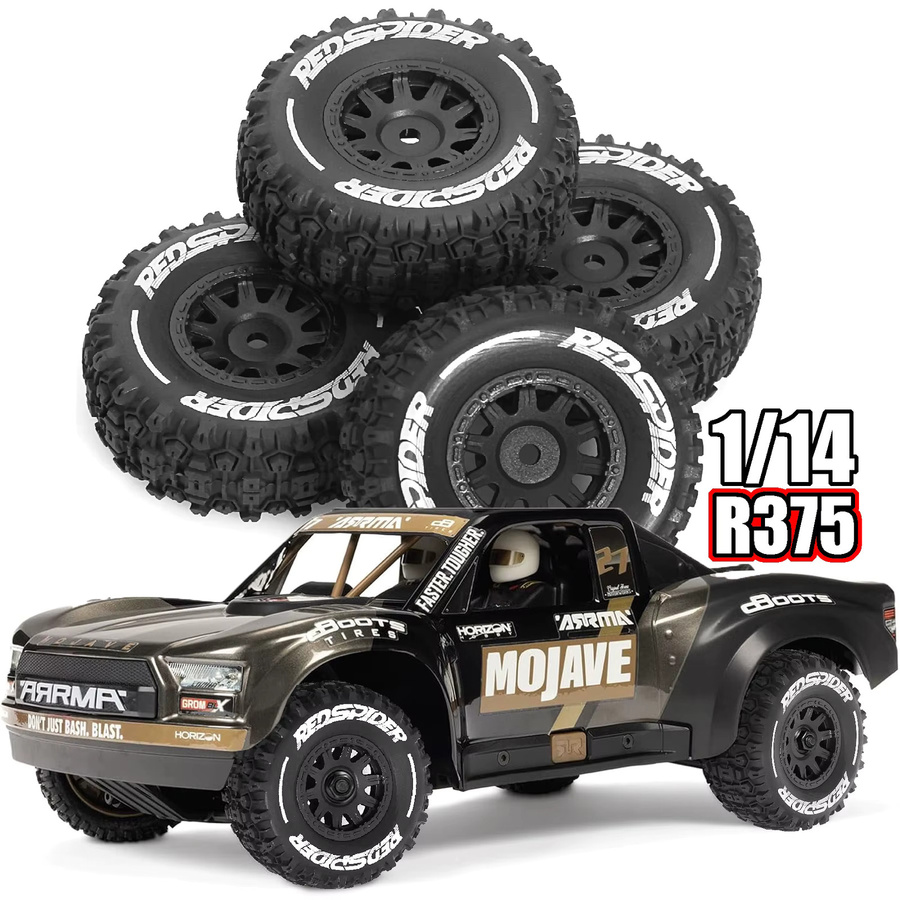 RS RC Short Course Truck Reifen und Räder, 4-teiliges Set, 1:18, Gummi, Schwarz - Bild 4
