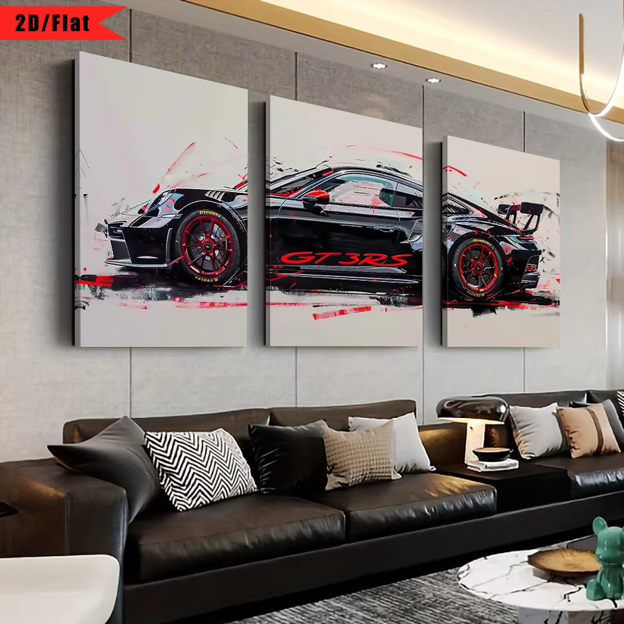 Potdemiel Graffiti Wandkunst Super-Sportwagen GT3-RS HD-Leinwanddruck Poster in Mehrfarbig - Bild 2