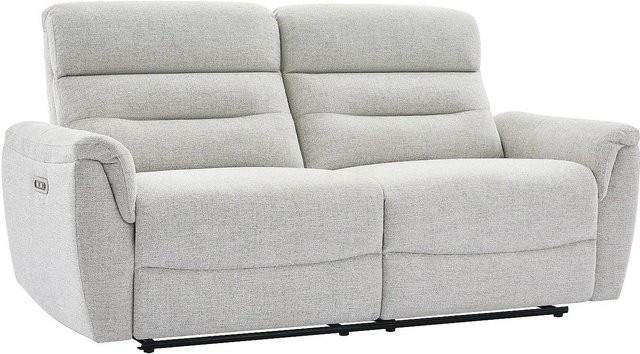 Vente-unique Relaxsofa Brevio in Hellgrau mit motorisierter Sitzfunktion und Stoffbezug, Breite: 193 cm - Bild 1
