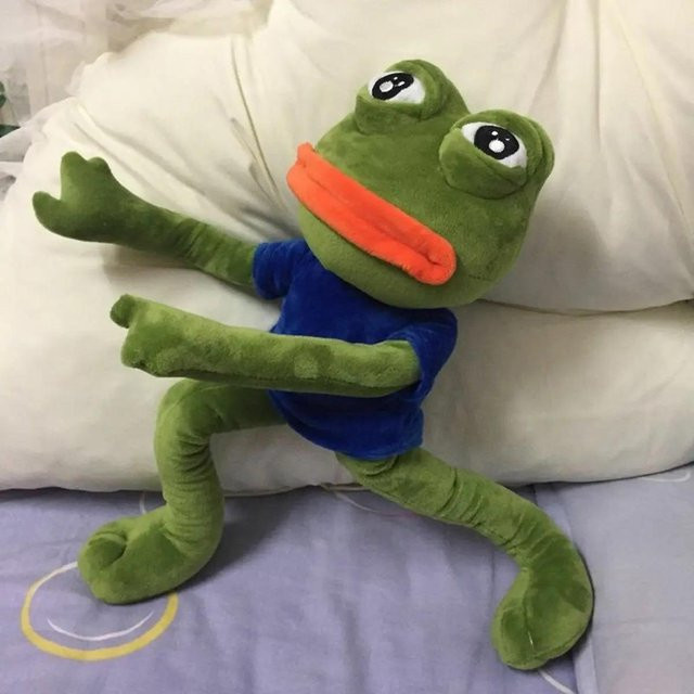 Linyi toy Pepe Der Traurige Frosch, Plüschpuppe, blau, ab 14 Jahre - Bild 1