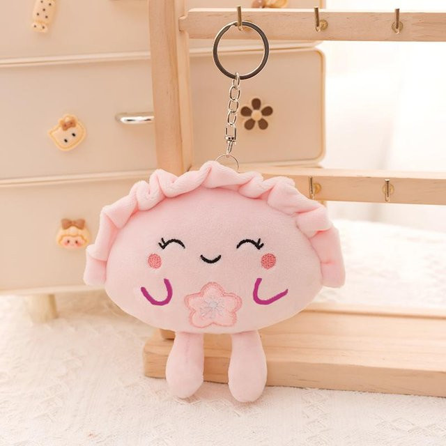 Yiran Health & Beauty Knödel Plüschkissen Schlüsselanhänger, Bunter Mehrfarbiger Essensknödel Kuscheltier mit Rotes Herz - Bild 1