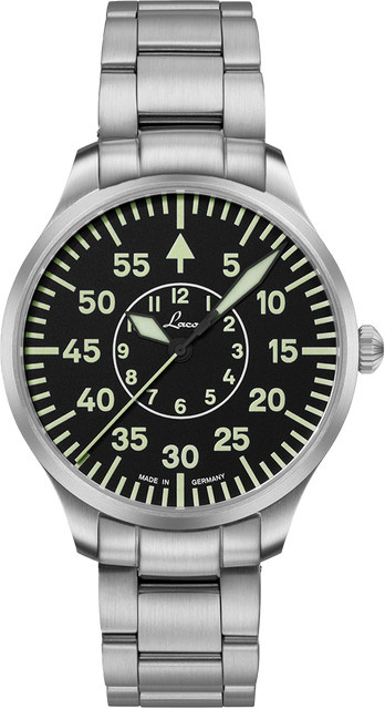 Laco Fliegeruhr, Quarz, Edelstahl, Schwarz, 40 mm, Saphirglas - Bild 1