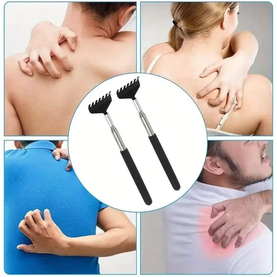 FODRK Teleskop-Rückenkratzer, Edelstahl, Schwarz, Unisex - Bild 4