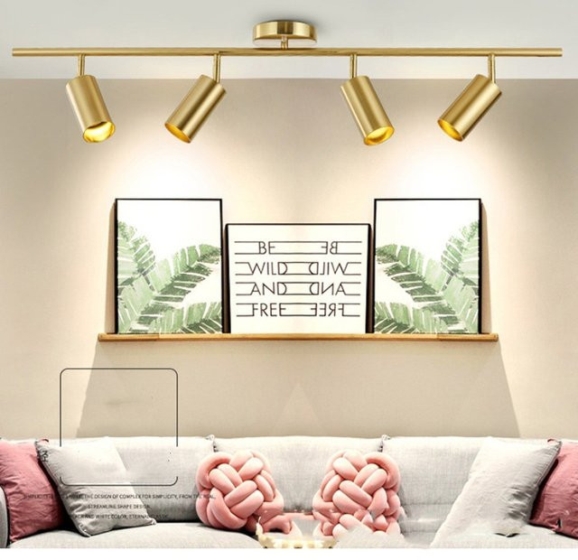 Ramalho LED Schienenbeleuchtung Set mit COB-Strahler und Reflektor in Gold/Messing für Wohnzimmer und Geschäftslokale - Bild 1