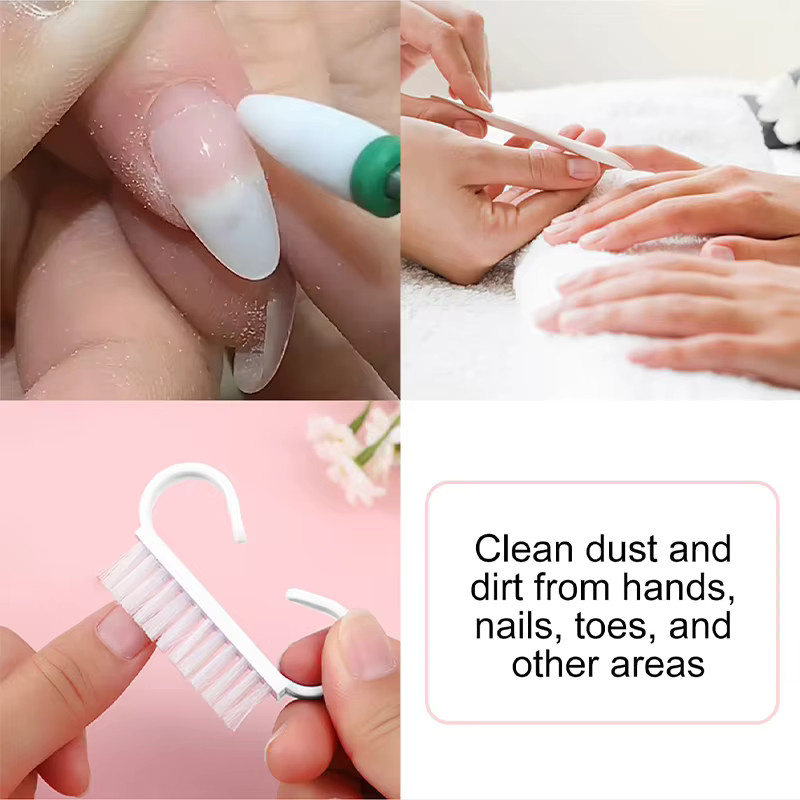 Auiezz Nagelreinigungspinsel für Maniküre, Kunststoffgriff, Unisex - Bild 2
