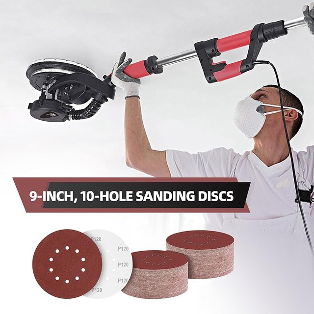 TQLQ Schleifpapier Set mit 10 Loch für 9 Zoll Wandschleifer, Körnung 40–2000, Durchmesser: 225 mm - Bild 1