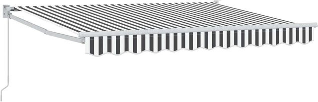 vidaXL Manuell Einziehbare Markise aus Aluminium und Polyester in Anthrazit und Weiß B: 350 cm, T: 200 cm - Bild 1