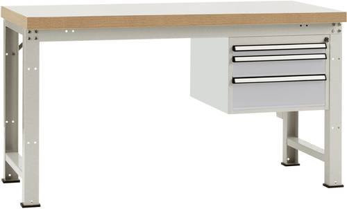 Manuflex WP5617.9006 Werkbank in Alusilber mit Stahl und Kunststoff, B/T/H: 200 x 80 x 70 cm - Bild 1
