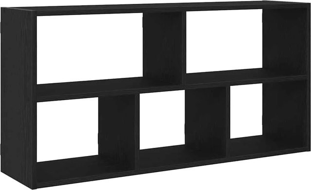 vidaXL Wandregal Cube in Schwarz und Eichen-Optik aus Holzwerkstoff, B/T/H: 100 x 25 x 50 cm - Bild 1