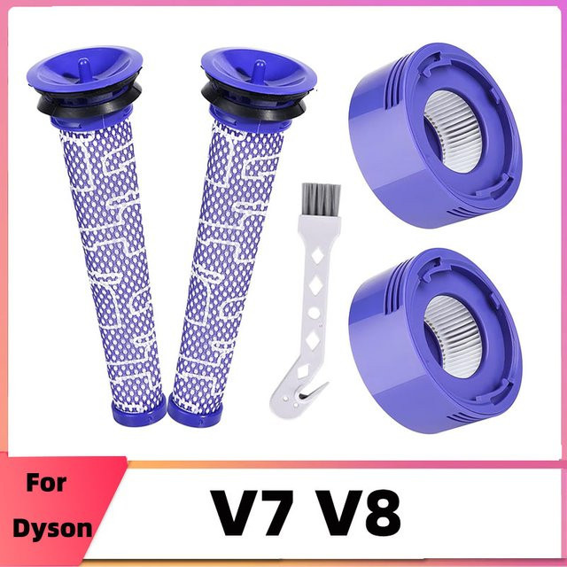 HEPA-Filter Set für Dyson V7 und V8 als Ersatzteile für vorne und hinten, waschbare Filter für dein Reinigungsgerät - Bild 1