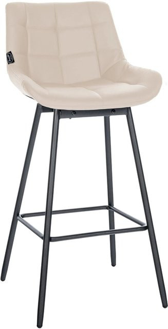 DELUKE Barhocker VISEN Barstuhl aus Kunstleder in Creme mit Lehne und Drehsitz B/T/H: 49 x 56 x 105 cm - Bild 1