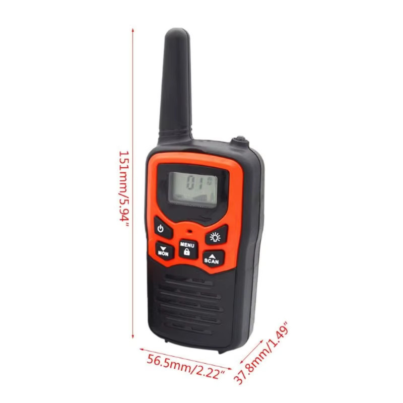 OOTDTY Walkie-Talkies für Erwachsene, 2er-Pack 2-Wege-Radios in Schwarz mit bis zu 8 km Reichweite - Bild 3