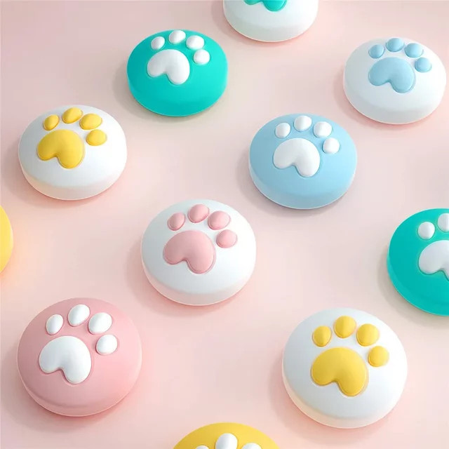 IVYUEEN 4-teiliges Katzenklaue-Joystick-Kappen Set für Nintendo Switch Lite, OLED und Joy-Con in Multicolour und Braun - Bild 1