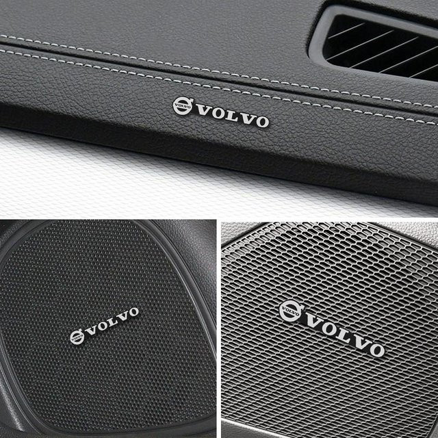 4er Set Volvo Auto Audio Lautsprecher Emblem Aufkleber in Silber für XC60 V40 XC40 V60 XC90 S60 V70 S90 CX70 V90 EX90 Zubehör - Bild 1