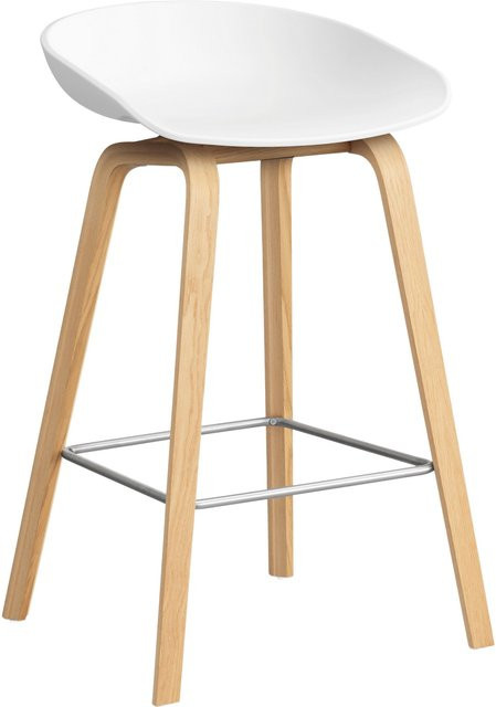 HAY About A Stool AAS 32 Hocker in Weiß mit Polypropylen und Holzgestell - Bild 1