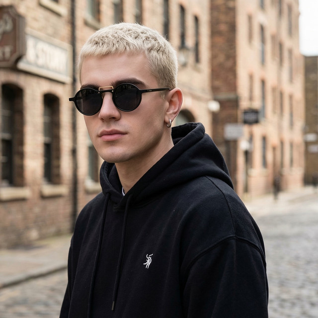 TWOOO Sonnenbrille, rund, Vollrand, schwarz, Unisex - Bild 1