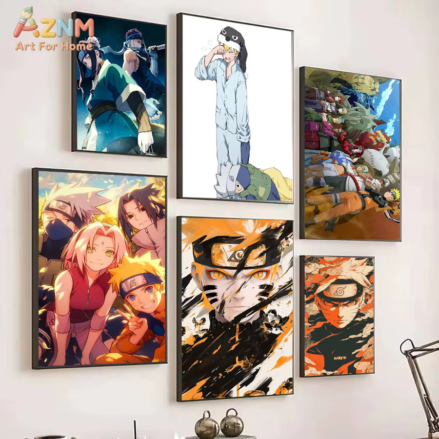 Kayou Naruto Anime Leinwandgemälde Team 7 Zabuza Haku Akatsuki Wandkunstdruck Mehrfarbig - Bild 4
