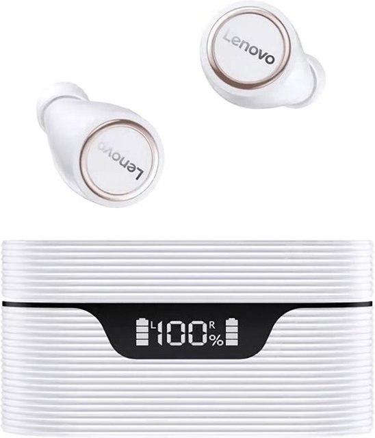 Lenovo LP12 Kabellose In-Ear-Sport-Ohrhörer mit Bluetooth 5.0, MIC und DSP-Rauschunterdrückung, Weiß - Bild 1