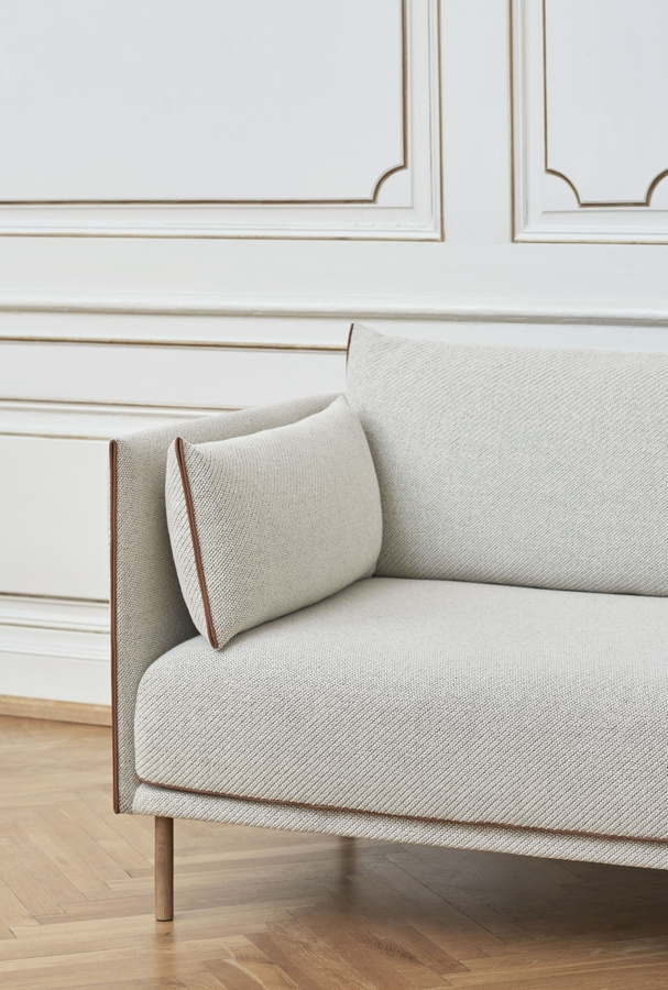 HAY Silhoütte Sofa in Weiß mit Stoffbezug und pulverbeschichtetem Stahlgestell - Bild 2