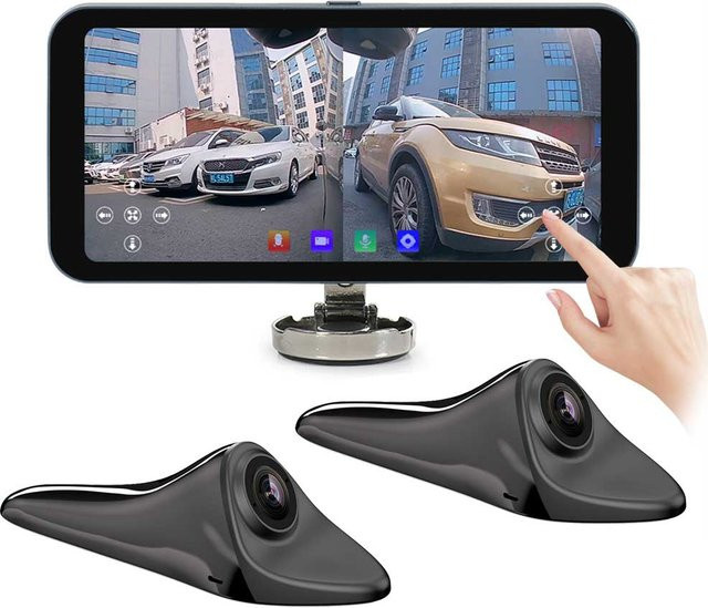 Carsanbo 6.25 Zoll Auto-Touchscreen-Display mit 1080p AHD Digital-Seitenkamera und Totwinkel-Alarmsystem in Schwarz - Bild 1