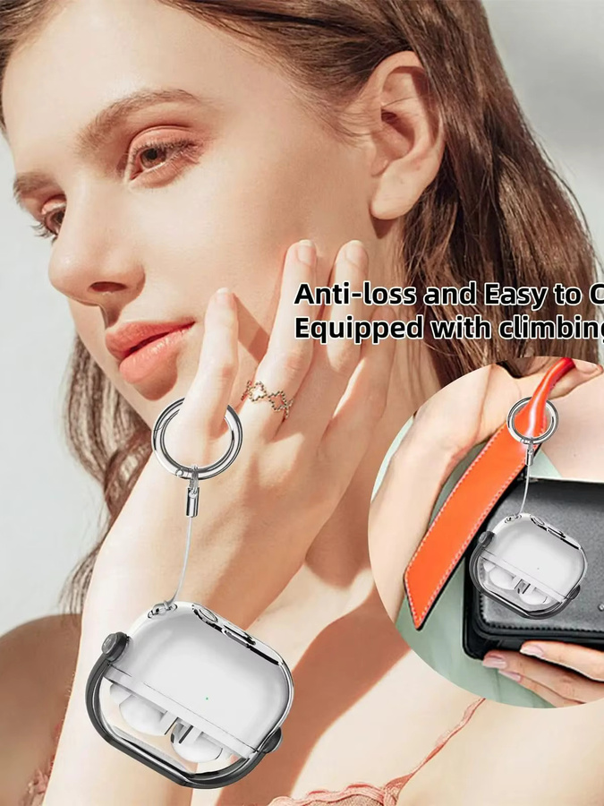 Samsung Galaxy Buds 3/3 Pro Schutzhülle mit Ständer und Schlüsselanhänger-Lanyard im Musik-Design in Rot, Weiß oder Transparent - Bild 3
