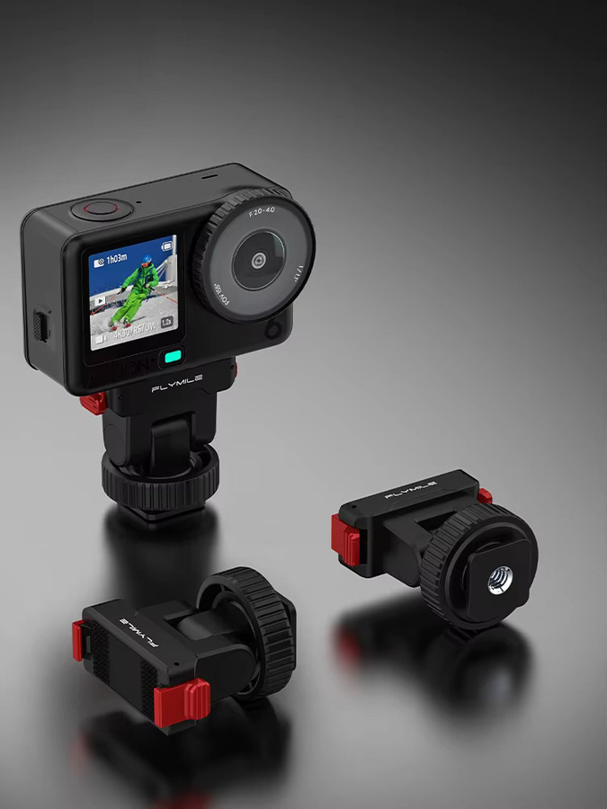 Flymile Magnetischer Adapter-Halter für DJI Action 6 in Schwarz mit Schnellwechsel-Halterung und 1/4 Zoll Schraubenloch als Gimbal-Basis - Bild 5